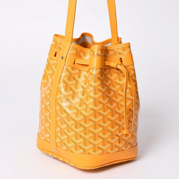 Very Good Condition GOYARD Petit Fro Bucket Bag One Shoulder Bag Yellow PEFLOTPMLTY08CL08P Used 4a001803