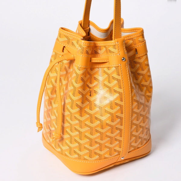 Very Good Condition GOYARD Petit Fro Bucket Bag One Shoulder Bag Yellow PEFLOTPMLTY08CL08P Used 4a001803