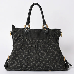 LOUIS VUITTON ルイヴィトン ハンドバッグ モノグラムデニム ネオカヴィGM M95352 ブラック レザー ゴールド金具 美品 中古 4a001809