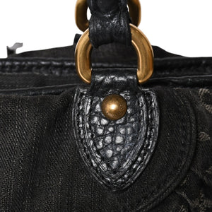 LOUIS VUITTON ルイヴィトン ハンドバッグ モノグラムデニム ネオカヴィGM M95352 ブラック レザー ゴールド金具 美品 中古 4a001809