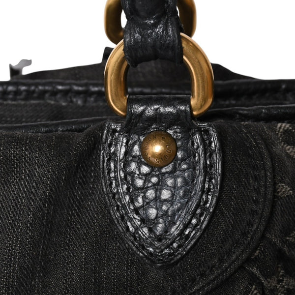 LOUIS VUITTON ルイヴィトン ハンドバッグ モノグラムデニム ネオカヴィGM M95352 ブラック レザー ゴールド金具 美品 中古 4a001809