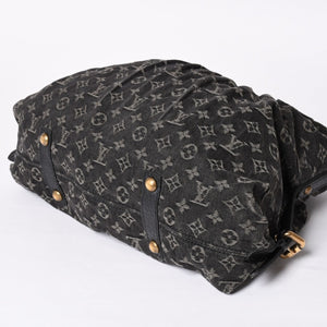 LOUIS VUITTON ルイヴィトン ハンドバッグ モノグラムデニム ネオカヴィGM M95352 ブラック レザー ゴールド金具 美品 中古 4a001809