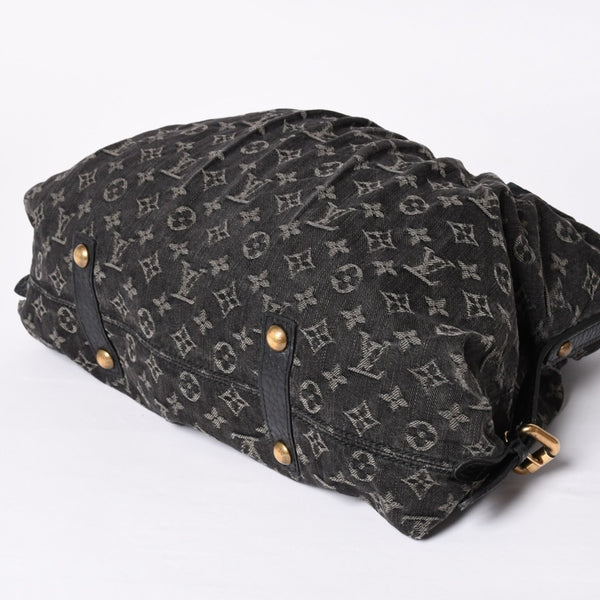 LOUIS VUITTON ルイヴィトン ハンドバッグ モノグラムデニム ネオカヴィGM M95352 ブラック レザー ゴールド金具 美品 中古 4a001809