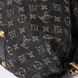 LOUIS VUITTON ルイヴィトン ハンドバッグ モノグラムデニム ネオカヴィGM M95352 ブラック レザー ゴールド金具 美品 中古 4a001809