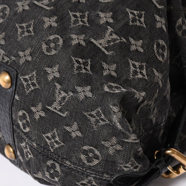LOUIS VUITTON ルイヴィトン ハンドバッグ モノグラムデニム ネオカヴィGM M95352 ブラック レザー ゴールド金具 美品 中古 4a001809