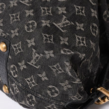 画像をギャラリービューアに読み込む, LOUIS VUITTON ルイヴィトン ハンドバッグ モノグラムデニム ネオカヴィGM M95352 ブラック レザー ゴールド金具 美品 中古 4a001809