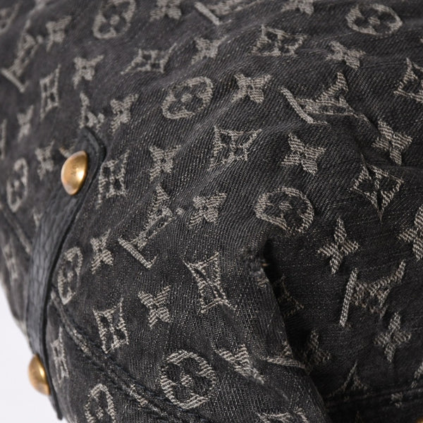 LOUIS VUITTON ルイヴィトン ハンドバッグ モノグラムデニム ネオカヴィGM M95352 ブラック レザー ゴールド金具 美品 中古 4a001809