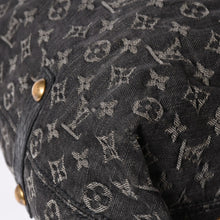 画像をギャラリービューアに読み込む, LOUIS VUITTON ルイヴィトン ハンドバッグ モノグラムデニム ネオカヴィGM M95352 ブラック レザー ゴールド金具 美品 中古 4a001809