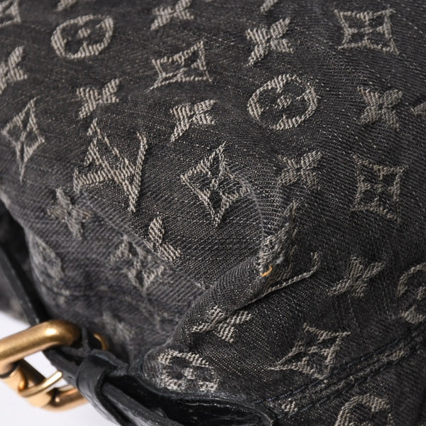 LOUIS VUITTON ルイヴィトン ハンドバッグ モノグラムデニム ネオカヴィGM M95352 ブラック レザー ゴールド金具 美品 中古 4a001809