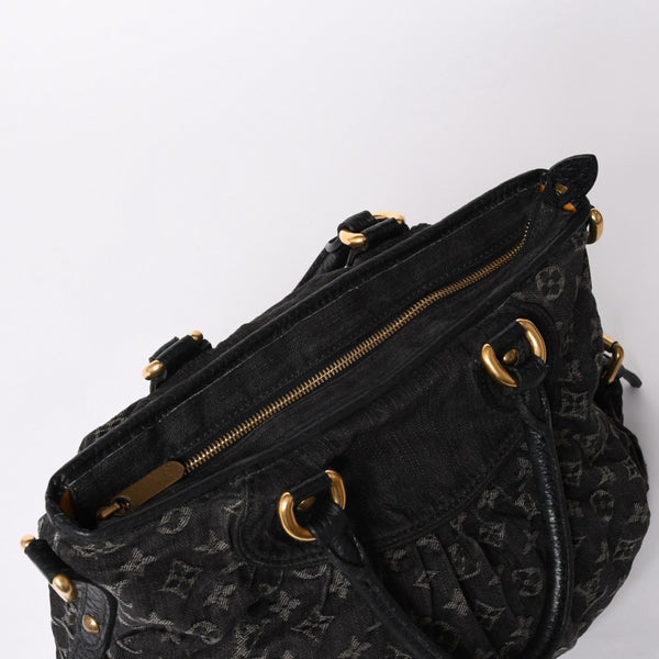 LOUIS VUITTON ルイヴィトン ハンドバッグ モノグラムデニム ネオカヴィGM M95352 ブラック レザー ゴールド金具 美品 中古 4a001809