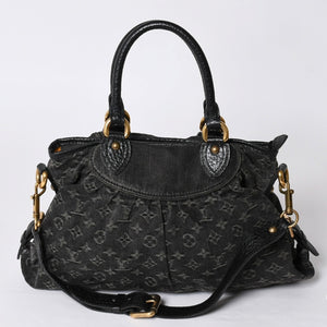 LOUIS VUITTON ルイヴィトン ハンドバッグ モノグラムデニム ネオカヴィGM M95352 ブラック レザー 2way仕様 ゴールド金具 良品 中古 4a001808