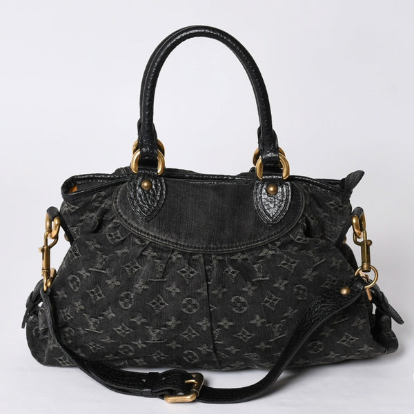 LOUIS VUITTON ルイヴィトン ハンドバッグ モノグラムデニム ネオカヴィGM M95352 ブラック レザー 2way仕様 ゴールド金具 良品 中古 4a001808