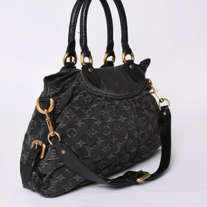 LOUIS VUITTON ルイヴィトン ハンドバッグ モノグラムデニム ネオカヴィGM M95352 ブラック レザー 2way仕様 ゴールド金具 良品 中古 4a001808