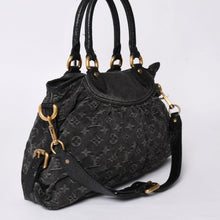 画像をギャラリービューアに読み込む, LOUIS VUITTON ルイヴィトン ハンドバッグ モノグラムデニム ネオカヴィGM M95352 ブラック レザー 2way仕様 ゴールド金具 良品 中古 4a001808
