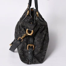画像をギャラリービューアに読み込む, LOUIS VUITTON ルイヴィトン ハンドバッグ モノグラムデニム ネオカヴィGM M95352 ブラック レザー 2way仕様 ゴールド金具 良品 中古 4a001808