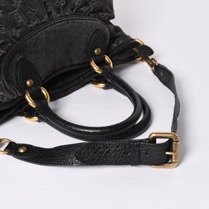 LOUIS VUITTON ルイヴィトン ハンドバッグ モノグラムデニム ネオカヴィGM M95352 ブラック レザー 2way仕様 ゴールド金具 良品 中古 4a001808
