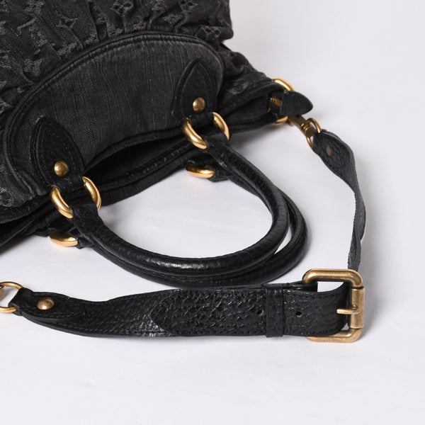 LOUIS VUITTON ルイヴィトン ハンドバッグ モノグラムデニム ネオカヴィGM M95352 ブラック レザー 2way仕様 ゴールド金具 良品 中古 4a001808