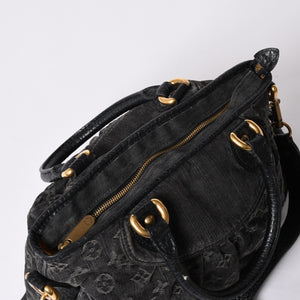 LOUIS VUITTON ルイヴィトン ハンドバッグ モノグラムデニム ネオカヴィGM M95352 ブラック レザー 2way仕様 ゴールド金具 良品 中古 4a001808
