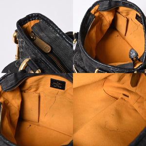 LOUIS VUITTON ルイヴィトン ハンドバッグ モノグラムデニム ネオカヴィGM M95352 ブラック レザー 2way仕様 ゴールド金具 良品 中古 4a001808