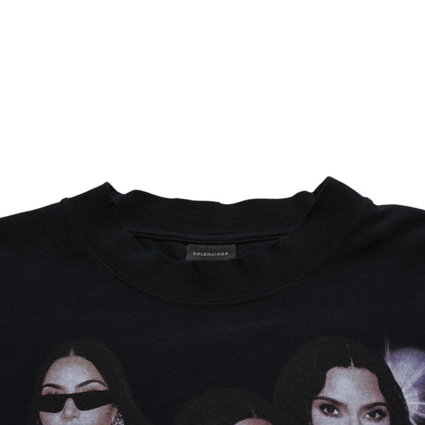 新品同様 BALENCIAGA バレンシアガ キムカーダシアン 半袖Tシャツ 25SS 807341 コットン ブラック ピンク サイズM 中古 4a009248