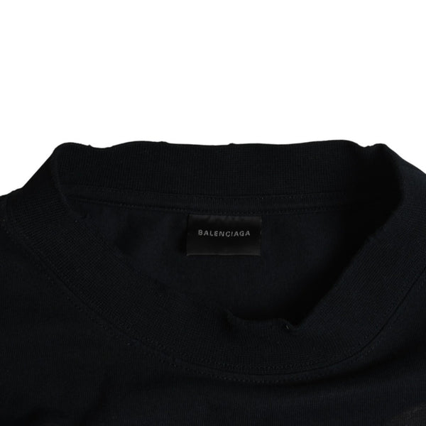 新品同様 BALENCIAGA バレンシアガ キムカーダシアン 半袖Tシャツ 25SS 807341 コットン ブラック ピンク サイズM 中古 4a009248