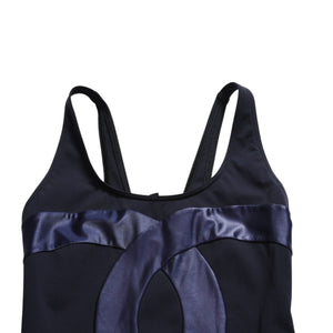 極美品 CHANEL シャネル スイムウェア 水着 ココマーク 9065V45004 ネイビー ポーチ付き サイズ34 中古 4a008552