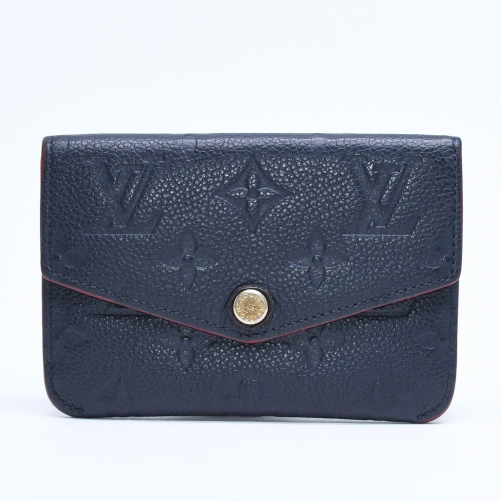 LOUIS VUITTON ルイヴィトン ポシェットクレ M62017 TN4197 MFイニシャル入り ミニウォレット ダークネイビー ゴールド金具 美品 中古 4a010162