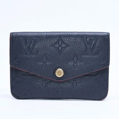 LOUIS VUITTON ルイヴィトン ポシェットクレ M62017 TN4197 MFイニシャル入り ミニウォレット ダークネイビー ゴールド金具 美品 中古 4a010162