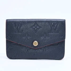 LOUIS VUITTON ルイヴィトン ポシェットクレ M62017 TN4197 MFイニシャル入り ミニウォレット ダークネイビー ゴールド金具 美品 中古 4a010162