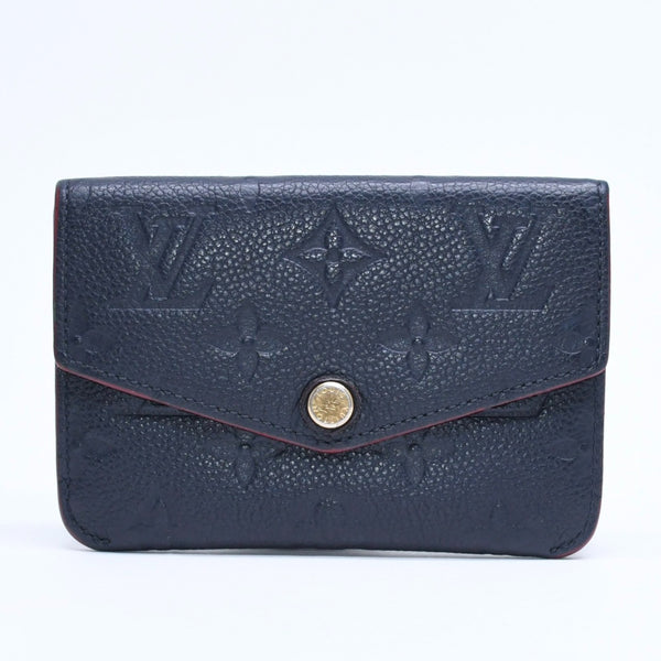 LOUIS VUITTON ルイヴィトン ポシェットクレ M62017 TN4197 MFイニシャル入り ミニウォレット ダークネイビー ゴールド金具 美品 中古 4a010162