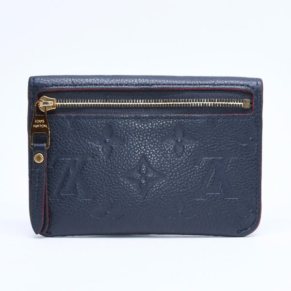 LOUIS VUITTON ルイヴィトン ポシェットクレ M62017 TN4197 MFイニシャル入り ミニウォレット ダークネイビー ゴールド金具 美品 中古 4a010162