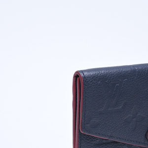 LOUIS VUITTON ルイヴィトン ポシェットクレ M62017 TN4197 MFイニシャル入り ミニウォレット ダークネイビー ゴールド金具 美品 中古 4a010162