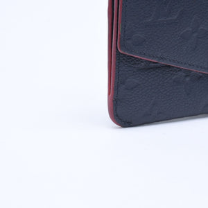 LOUIS VUITTON ルイヴィトン ポシェットクレ M62017 TN4197 MFイニシャル入り ミニウォレット ダークネイビー ゴールド金具 美品 中古 4a010162