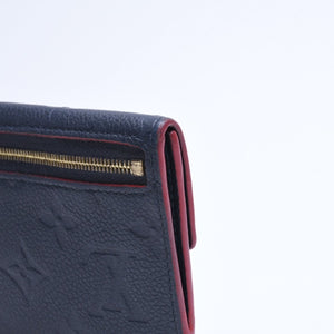 LOUIS VUITTON ルイヴィトン ポシェットクレ M62017 TN4197 MFイニシャル入り ミニウォレット ダークネイビー ゴールド金具 美品 中古 4a010162