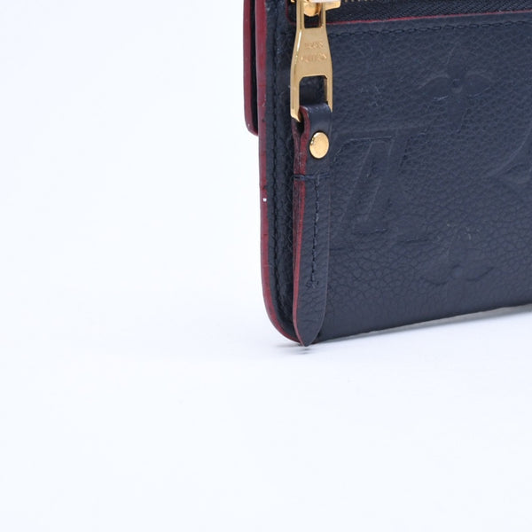 LOUIS VUITTON ルイヴィトン ポシェットクレ M62017 TN4197 MFイニシャル入り ミニウォレット ダークネイビー ゴールド金具 美品 中古 4a010162