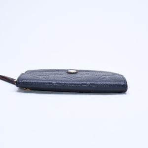LOUIS VUITTON ルイヴィトン ポシェットクレ M62017 TN4197 MFイニシャル入り ミニウォレット ダークネイビー ゴールド金具 美品 中古 4a010162