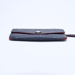 LOUIS VUITTON ルイヴィトン ポシェットクレ M62017 TN4197 MFイニシャル入り ミニウォレット ダークネイビー ゴールド金具 美品 中古 4a010162