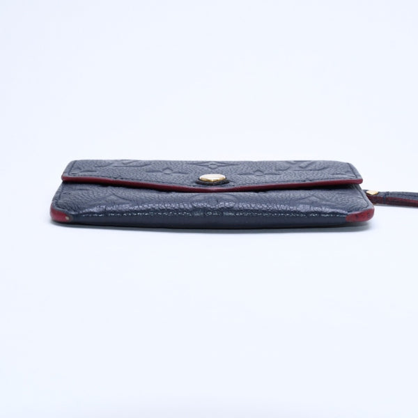 LOUIS VUITTON ルイヴィトン ポシェットクレ M62017 TN4197 MFイニシャル入り ミニウォレット ダークネイビー ゴールド金具 美品 中古 4a010162
