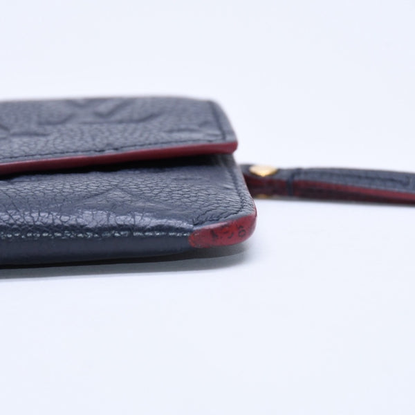 LOUIS VUITTON ルイヴィトン ポシェットクレ M62017 TN4197 MFイニシャル入り ミニウォレット ダークネイビー ゴールド金具 美品 中古 4a010162