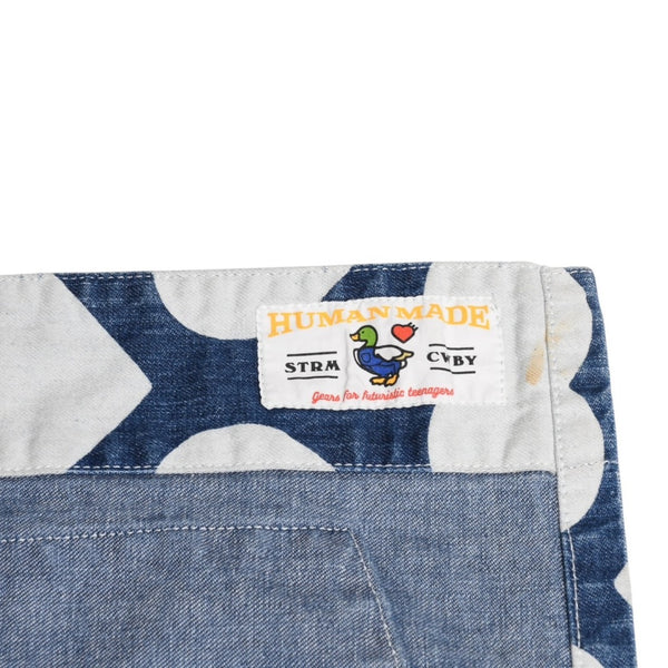 HUMAN MADE ヒューマンメイド 長袖シャツ Heart Denim Coverall Jacket ネイビー ホワイト シルバー金具 サイズXL 美品 中古 4a001870
