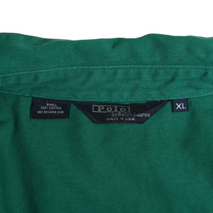 極美品 POLO RALPHLAURENT ポロ ラルフローレン ジャケット ワンポイント ポニー グリーン パープル ゴールド金具 サイズXL 中古 4a001871
