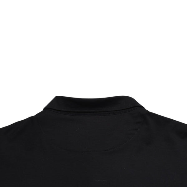 新品同様 PRADA プラダ Re-Nylonディテール付 ストレッチコットン ポロシャツ UJN675 トライアングルロゴ ブラック サイズXXXL シルバー金具 中古 4a001872