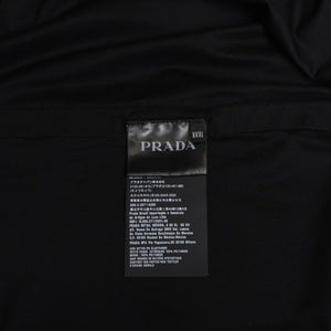 新品同様 PRADA プラダ Re-Nylonディテール付 ストレッチコットン ポロシャツ UJN675 トライアングルロゴ ブラック サイズXXXL シルバー金具 中古 4a001872