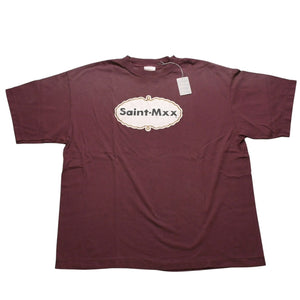 New and unused SAINT Mxxxxxx Saint Michael SS T-SHIRT SAINT MXX BUR Short sleeve T-shirt T-shirt Burgundy Aged processing Used 4a001975