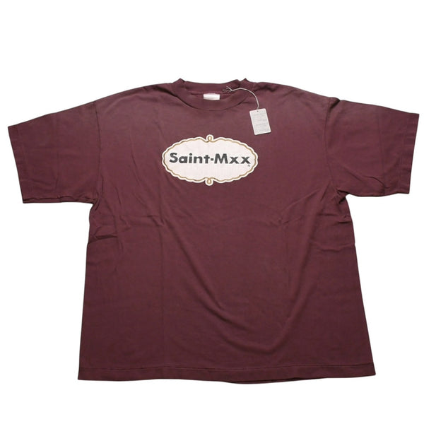 New and unused SAINT Mxxxxxx Saint Michael SS T-SHIRT SAINT MXX BUR Short sleeve T-shirt T-shirt Burgundy Aged processing Used 4a001975