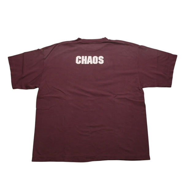 New and unused SAINT Mxxxxxx Saint Michael SS T-SHIRT SAINT MXX BUR Short sleeve T-shirt T-shirt Burgundy Aged processing Used 4a001975