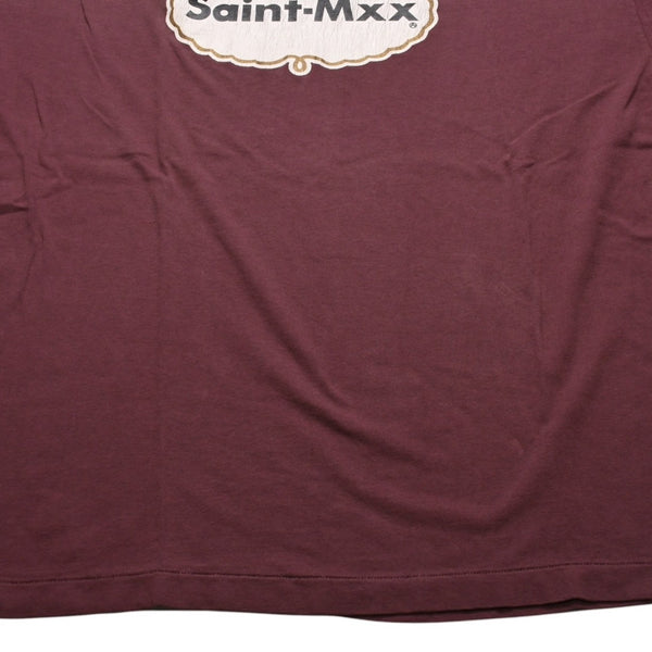New and unused SAINT Mxxxxxx Saint Michael SS T-SHIRT SAINT MXX BUR Short sleeve T-shirt T-shirt Burgundy Aged processing Used 4a001975