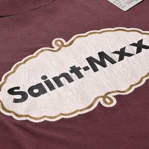 New and unused SAINT Mxxxxxx Saint Michael SS T-SHIRT SAINT MXX BUR Short sleeve T-shirt T-shirt Burgundy Aged processing Used 4a001975