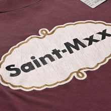 画像をギャラリービューアに読み込む, 新品未使用 SAINT Mxxxxxx セントマイケル SS T-SHIRT SAINT MXX BUR 半袖Tシャツ Tシャツ バーガンディ エイジング加工 中古 4a001975
