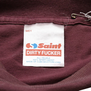 New and unused SAINT Mxxxxxx Saint Michael SS T-SHIRT SAINT MXX BUR Short sleeve T-shirt T-shirt Burgundy Aged processing Used 4a001975